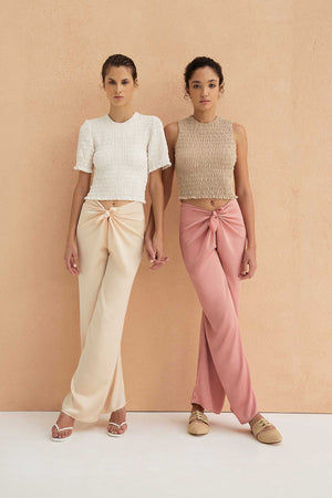 Knotted pants in Rose by Abadia 