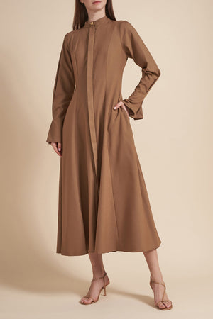 Fit and Flare Dress in Beige by Abadia 