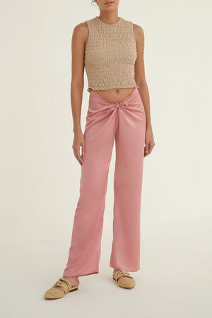 Knotted pants in Rose by Abadia 