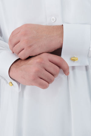 Date Pit Cufflinks in Gold