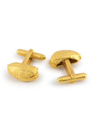 Date Pit Cufflinks in Gold