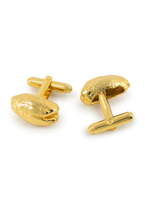 Date Pit Cufflinks in Gold